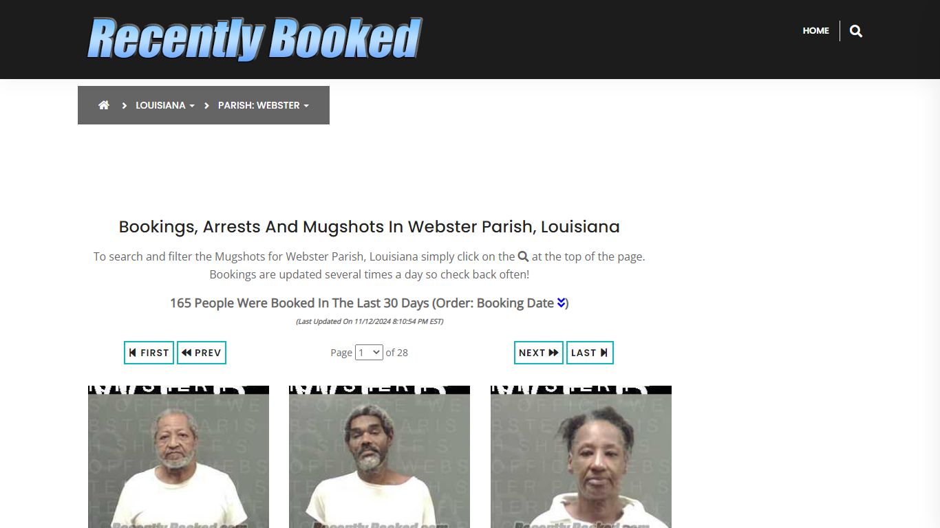 Bookings, Arrests and Mugshots in Webster Parish, Louisiana